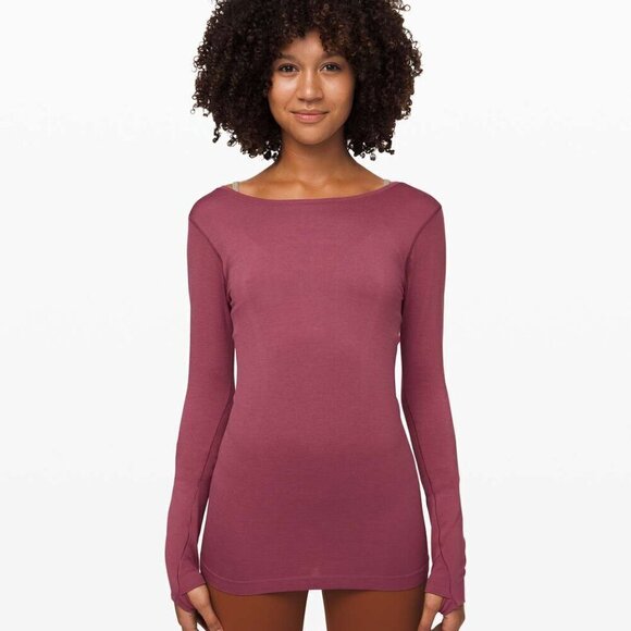 Lululemon Purple Swiftly Speed Long Sleeve Cinch Ruched Back Top Size - Picture 1 of 10